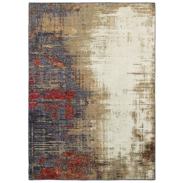 Oriental Weavers Oriental Weavers E8001A058100ST 1 ft. 10 in. x 3 ft. 2 in. Evolution Contemporary Area Rug; Ivory E8001A058100ST